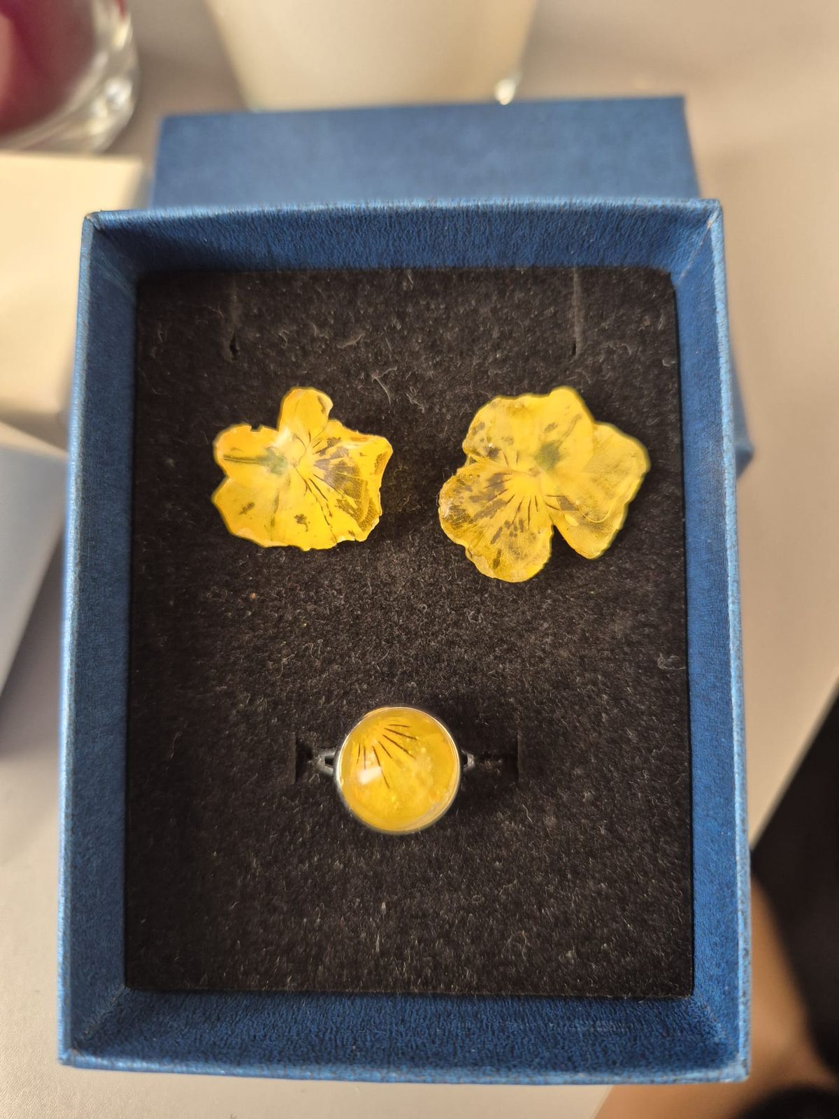 Pendientes de epoxi malva — foto 2
